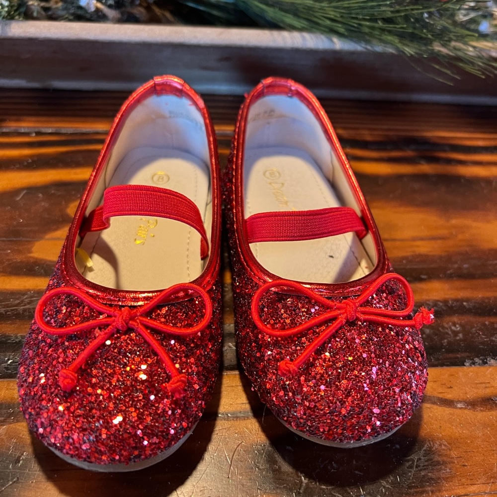 Dream pairs red rhinestone toddler 8 dress shoes,